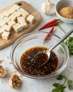 Tofu Marinado Viral: Solo 8 Ingredientes 19 preparación de marinada para tofu con ingredientes líquidos